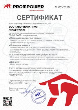 Сертификат prompower_2024, 2024